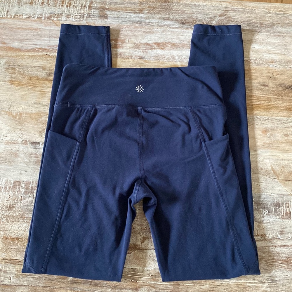 Kids Navy Active Leggings with Side Pockets